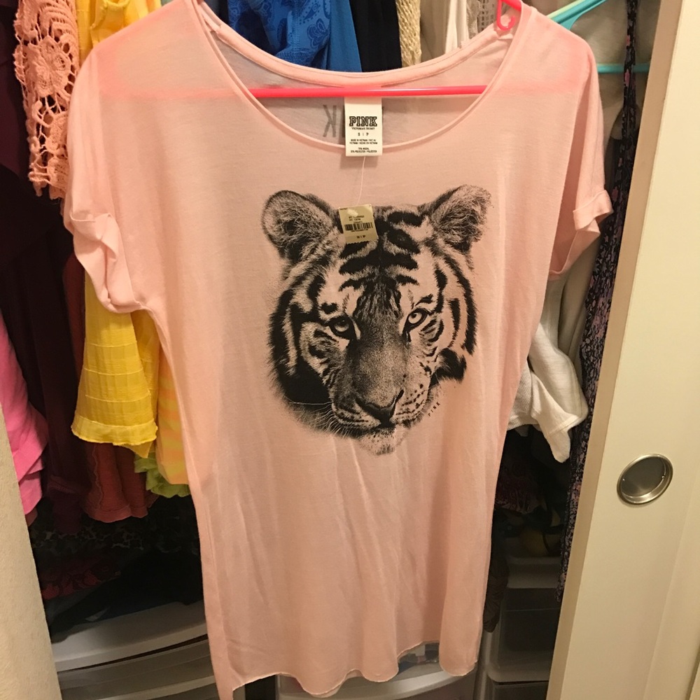 MWT Light pink tiger tee shirt - NEW WITH TAGS